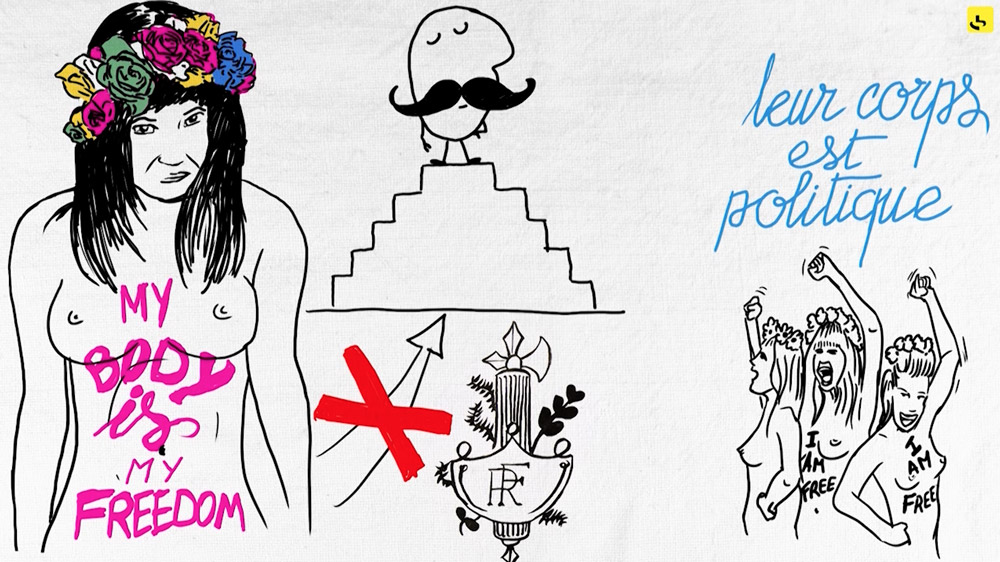 Qui sont les Femen ? création d'une animation hebdomadaire pour le web site du programme "Expliquez-nous" de France info